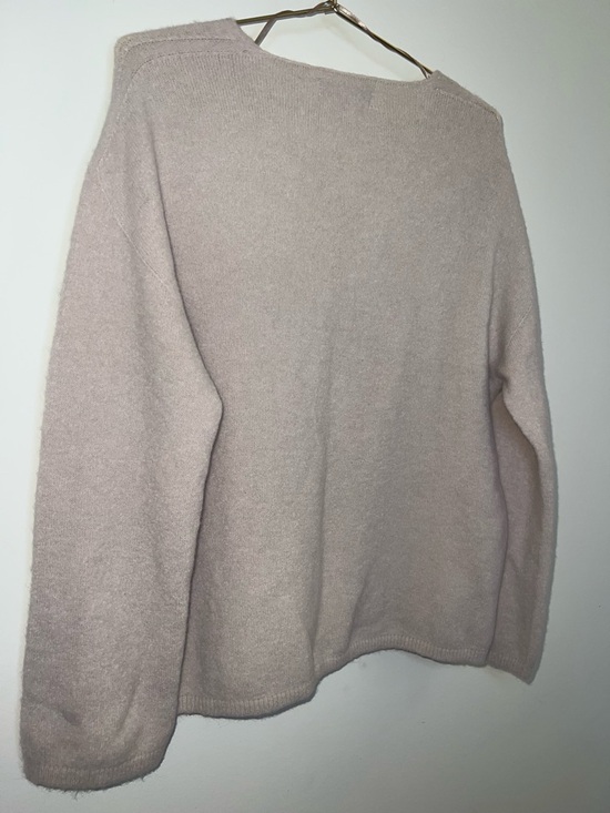 Bianco & Blu Alpaca Wool Blend Sweater Made In Italy Beige V Neck M - Picture 4 of 8